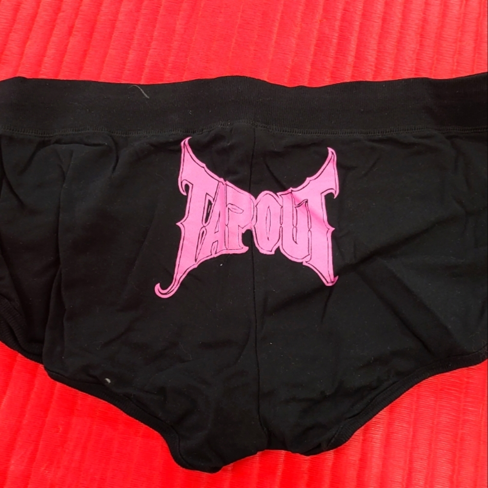 NWT TapOut Terry Shorts L 100% Cotton Women Black